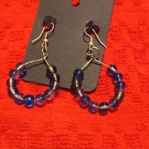 Elegant Blue Beaded Earrings